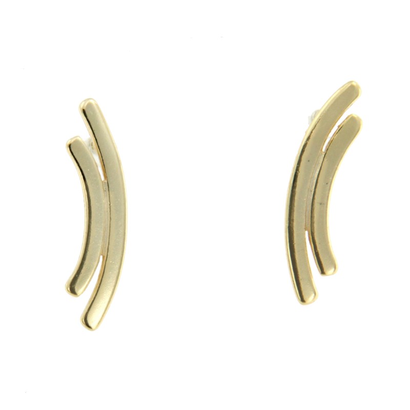 Pendientes de plata chapados en oro con cierre de presión - Roman Joyero