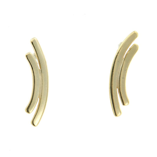 Pendientes de plata chapados en oro con cierre de presión - Roman Joyero