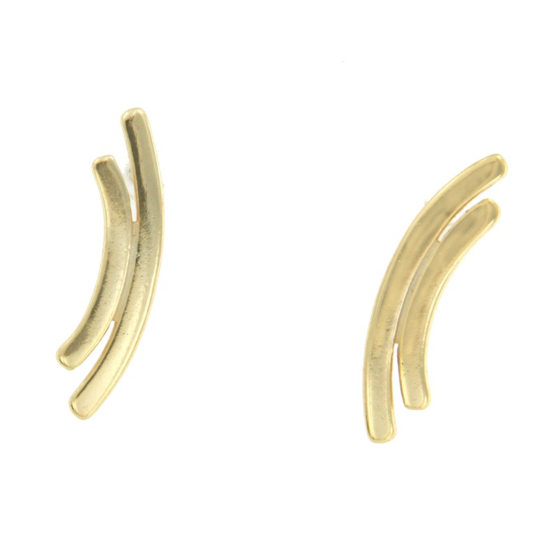 Pendientes de plata chapados en oro con cierre de presión - Roman Joyero