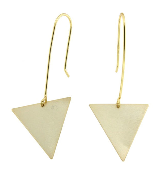 Pendientes extra largos con chapado de oro y cierre gancho - Roman Joyero