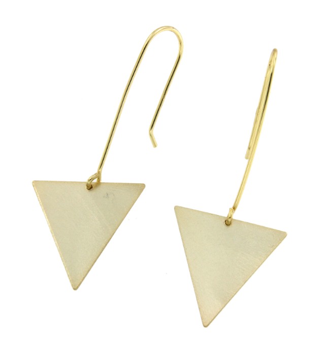 Pendientes extra largos con chapado de oro y cierre gancho - Roman Joyero