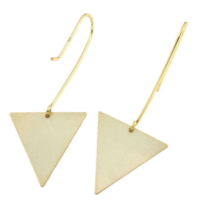 Pendientes extra largos con chapado de oro y cierre gancho - Roman Joyero