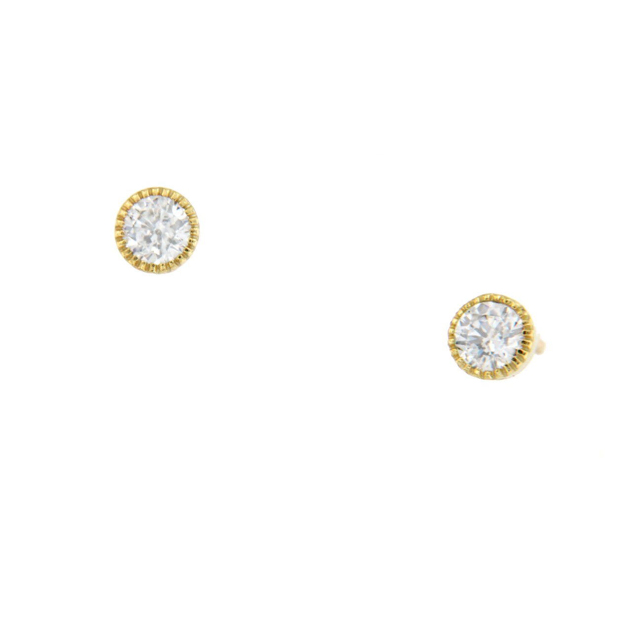 Pendiente corto de plata con baño de oro o rodio tamaño grande - Roman Joyero