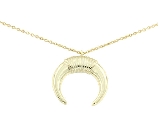 Gargantilla de plata con baño de oro o rodio con media luna - Roman Joyero