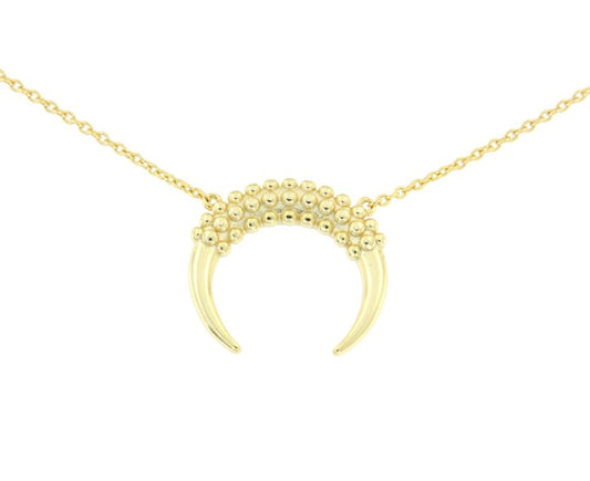 Gargantilla de plata con baño de oro y media luna - Roman Joyero