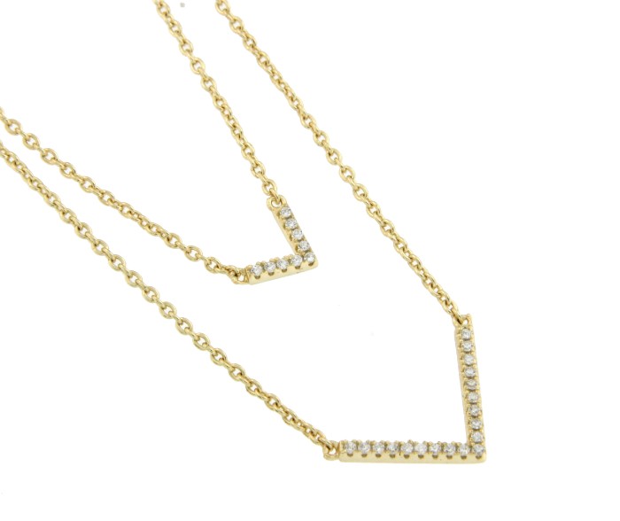 Gargantilla doble de plata con 2 colgantes de distinto tamaño - Roman Joyero