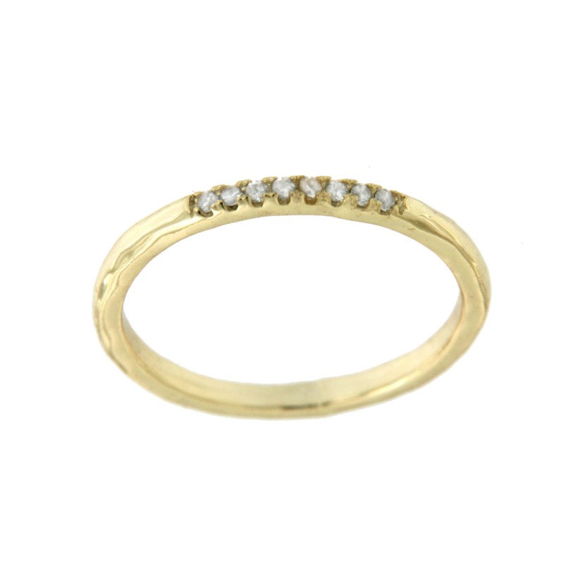 Elegante alianza de plata chapada con corona de circonitas - Roman Joyero