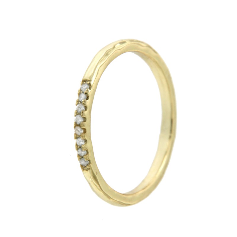 Elegante alianza de plata chapada con corona de circonitas - Roman Joyero