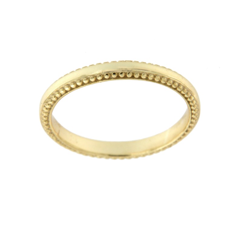 Alianza de plata ley chapada con diseño elegante en gallones - Roman Joyero