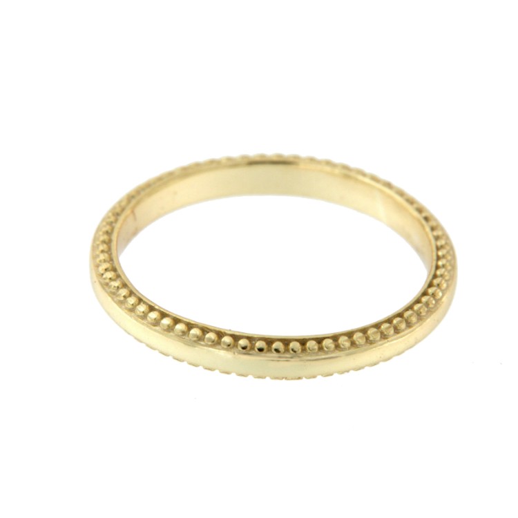 Alianza de plata ley chapada con diseño elegante en gallones - Roman Joyero