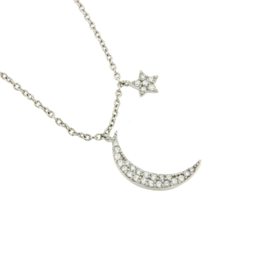 Gargantilla de media luna y estrella en plata de ley - Roman Joyero