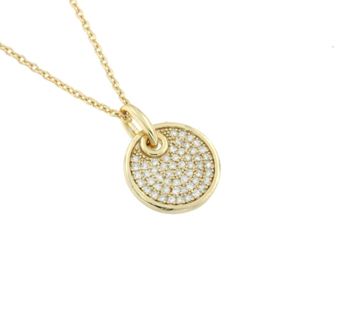 Cadena de plata de ley con baño de oro o rodio, círculo y circonitas - Roman Joyero