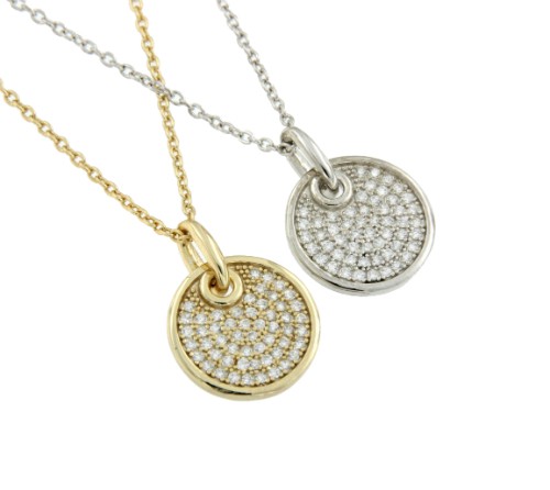 Cadena de plata de ley con baño de oro o rodio, círculo y circonitas - Roman Joyero