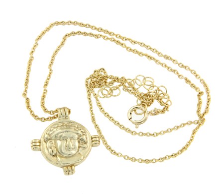 Cadena de plata ley con baño de oro amarillo y moneda romana - Roman Joyero