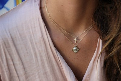 Cadena de plata ley con baño de oro amarillo y moneda romana - Roman Joyero