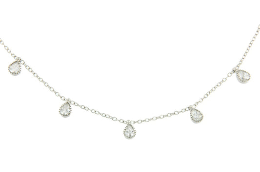 Gargantilla de plata con baño de oro o rodio y circonitas - Roman Joyero