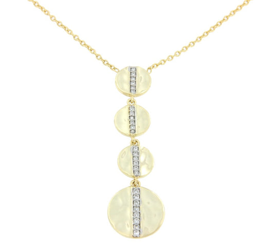 Cadena de plata con baño de oro y tachuelas con circonitas - Roman Joyero