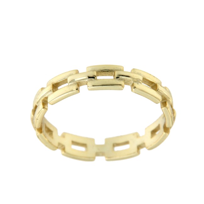 Anillo de plata de primera ley chapado con diseño de eslabones - Roman Joyero