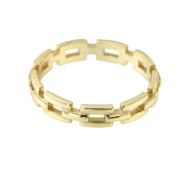 Anillo de plata de primera ley chapado con diseño de eslabones - Roman Joyero