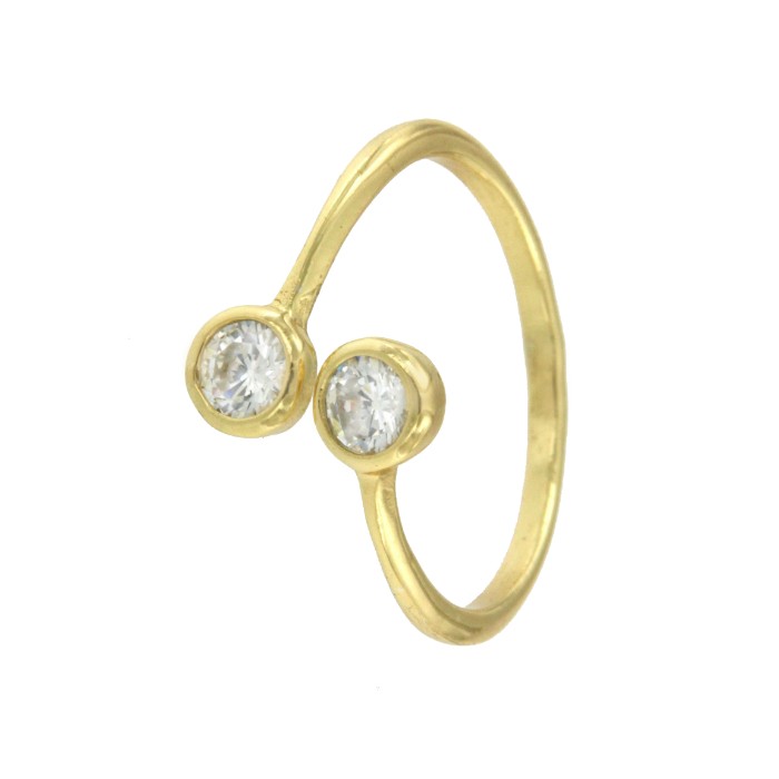 Anillo de plata ley Tú y Yo chapado o rodiado con solitarios - Roman Joyero