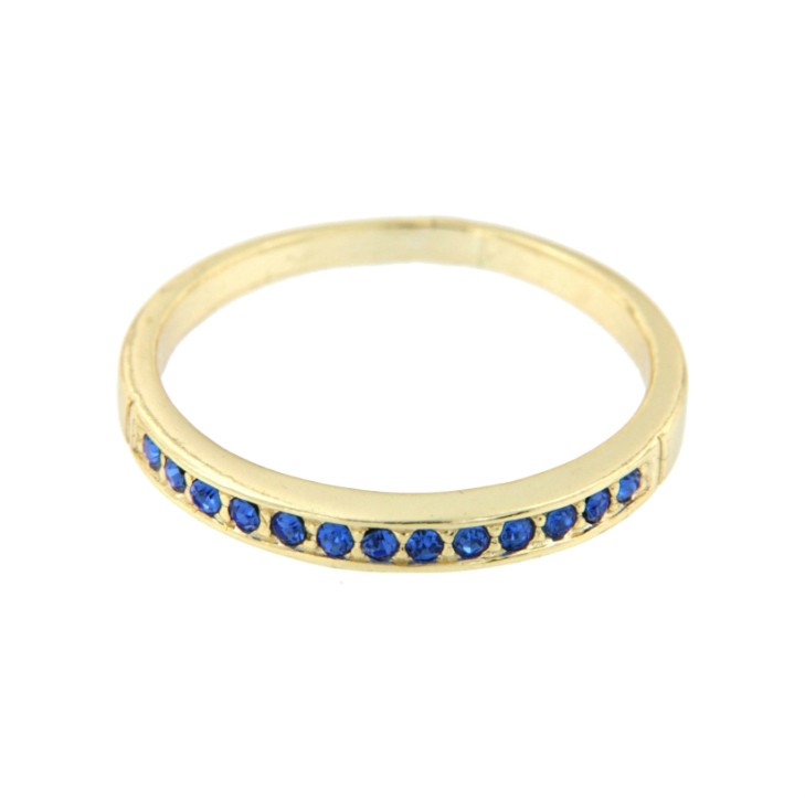 Alianza de plata con cuarzo azul - Roman Joyero