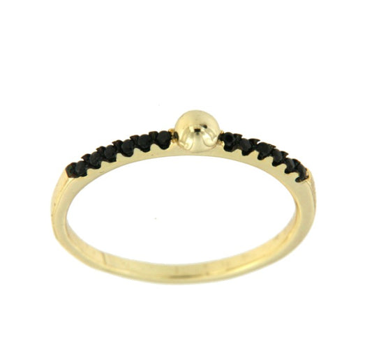 Anillo plata con baño de oro y bola central - Roman Joyero