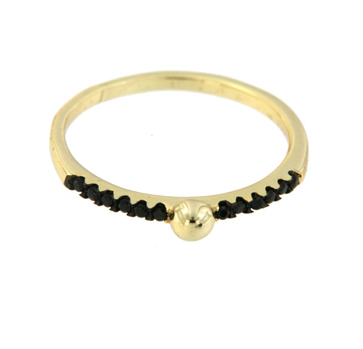 Anillo plata con baño de oro y bola central - Roman Joyero