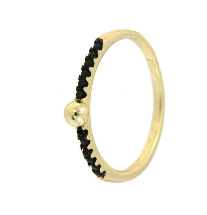 Anillo plata con baño de oro y bola central - Roman Joyero