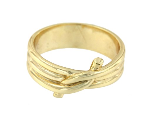 Anillo ancho con baño de oro amarillo - Roman Joyero