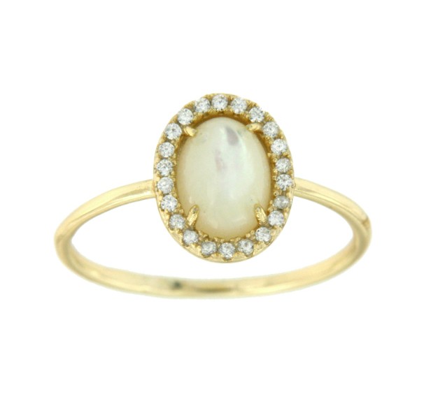 Anillo de plata con madreperla y circonitas. - Roman Joyero