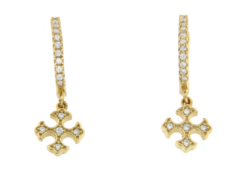 Argolla pequeña de plata chapada, circonitas y cruz de Malta - Roman Joyero