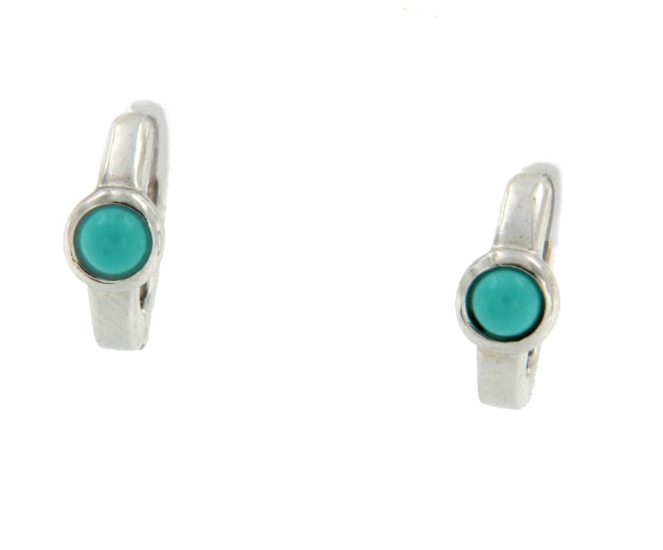 Argolla pequeña de plata de primera ley con turquesa redonda - Roman Joyero