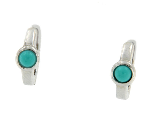 Argolla pequeña de plata de primera ley con turquesa redonda - Roman Joyero