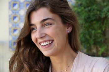 Argolla pequeña de plata de primera ley con turquesa redonda - Roman Joyero