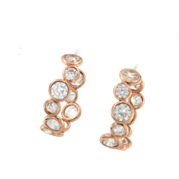 Argollas grandes en plata de colores con circonitas engastadas