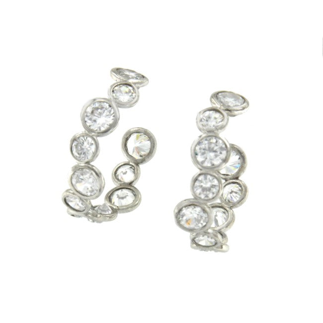 Argollas grandes en plata de colores con circonitas engastadas