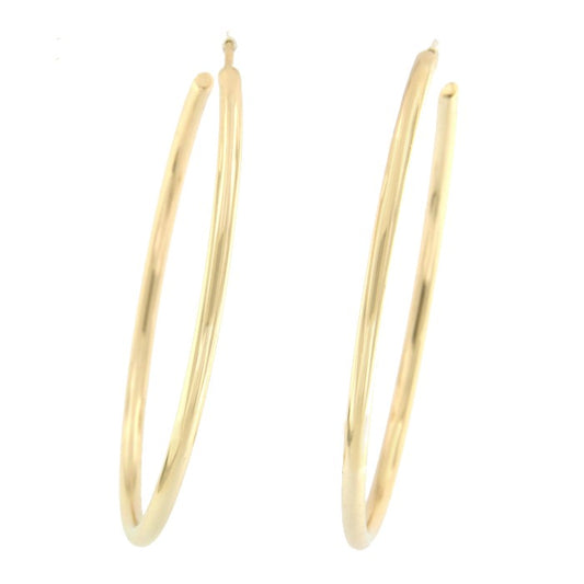 Argollas de tubo de plata de ley con baño de oro amarillo - Roman Joyero