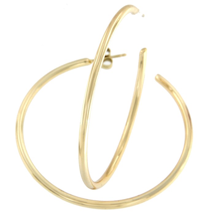 Argollas de tubo de plata de ley con baño de oro amarillo - Roman Joyero