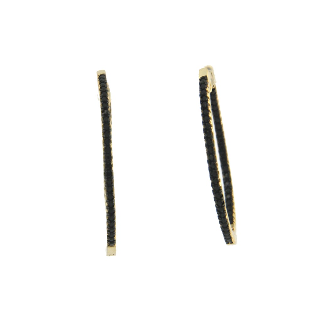 Argollas de plata con baño de oro o de rodio y circonitas