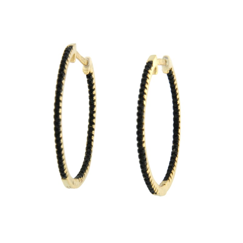 Argollas de plata con baño de oro o de rodio y circonitas