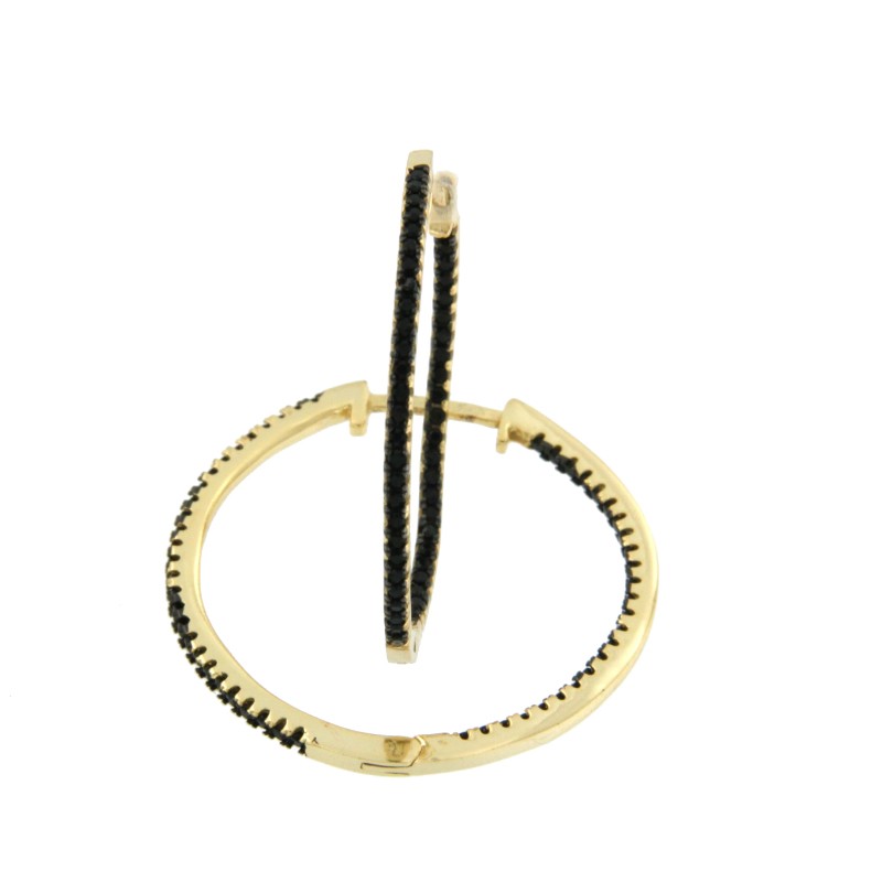 Argollas de plata con baño de oro o de rodio y circonitas