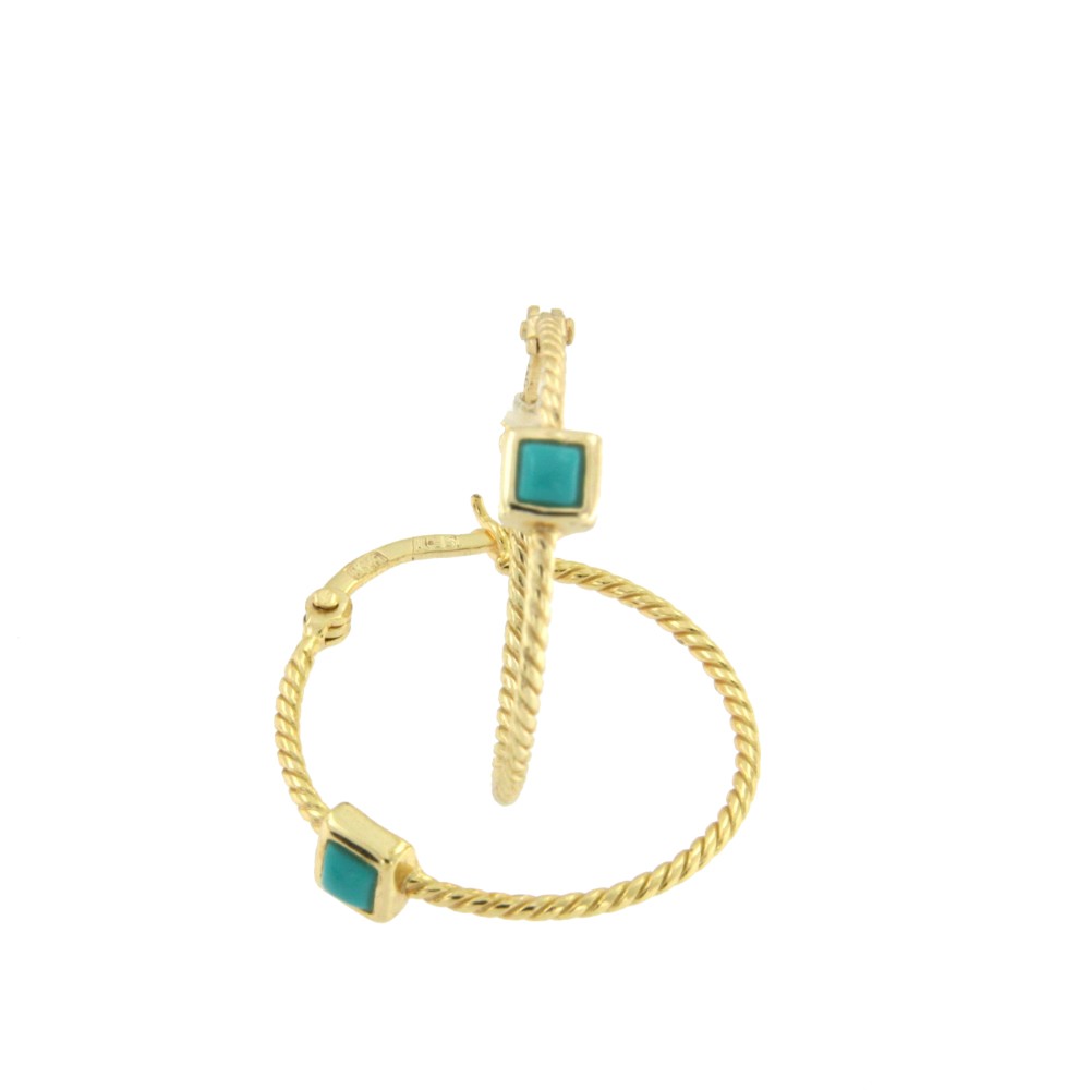 Argolla de plata con baño de oro y 3 piedras a elegir una