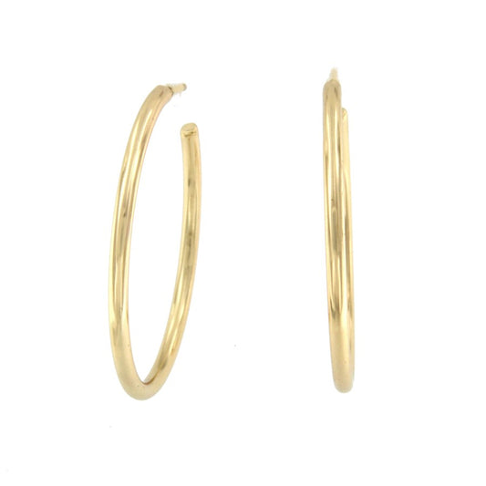 Argollas tipo tubo de plata de ley con baño de oro o rodio