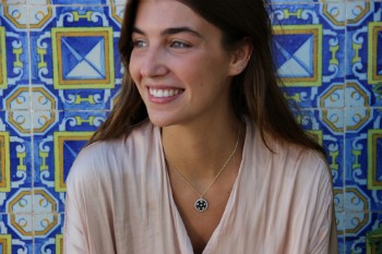 Gargantilla de plata y colgante redondo con 6 estrellas - Roman Joyero