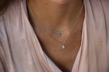 Gargantilla doble de plata con ojo de Horus y mano de Fátima - Roman Joyero