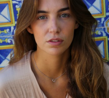 Gargantilla de plata de ley con círculo y circonita engastada - Roman Joyero