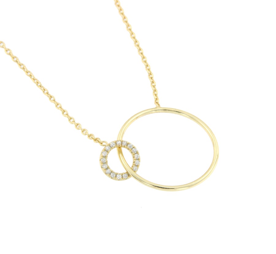 Gargantilla de plata de ley con círculos entrelazados - Roman Joyero