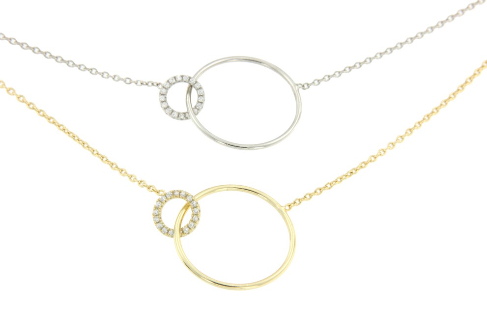 Gargantilla de plata de ley con círculos entrelazados - Roman Joyero