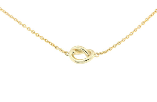 Gargantilla fina de plata con baño de oro y lazada central - Roman Joyero