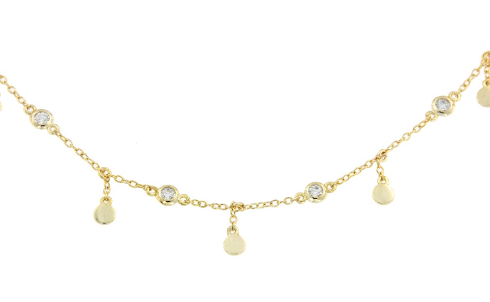 Gargantilla de plata con chatones y chapitas intercalados - Roman Joyero